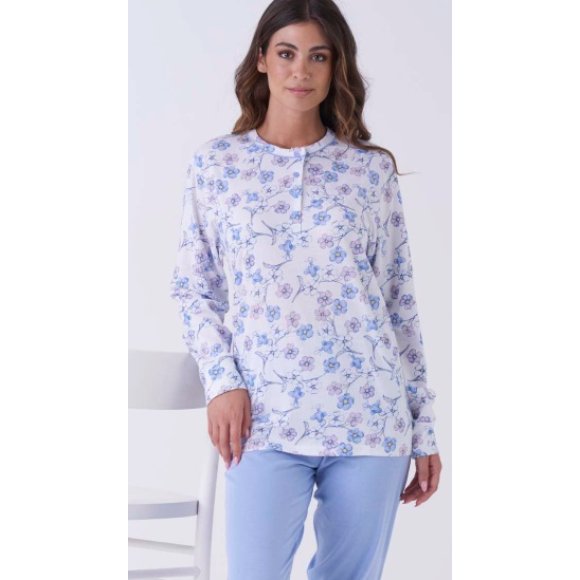 KAREL PIU' PIGIAMA LUNGO DONNA IN COTONE JERSEY ART.SK0016PLD - COLORI ASSORTITI KAREL PIU' PIGIAMA LUNGO DONNA IN COTONE JERSEY ART.SK0016PLD - COLORI ASSORTITI