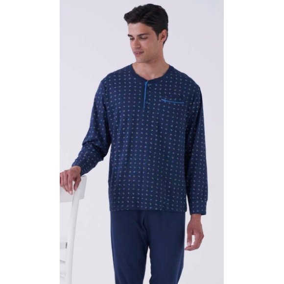 KAREL PIU' PIGIAMA LUNGO UOMO IN COTONE  JERSEY ART.SK0226PLU - COLORI ASSORTITI 