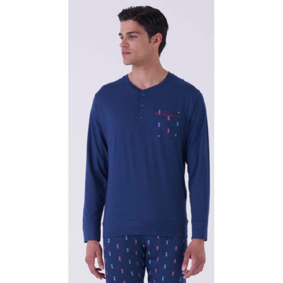 KAREL PIU' PIGIAMA LUNGO UOMO IN COTONE ART.SK0250PLU - COLORI ASSORTITI