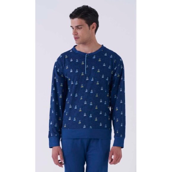 KAREL PIU' PIGIAMA LUNGO UOMO IN COTONE ART.SK0263PLU - COLORI ASSORTITI 