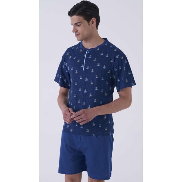 KAREL PIU' PIGIAMA CORTO UOMO ART.SK0264PCU COTONE - COLORI ASSORTITI 