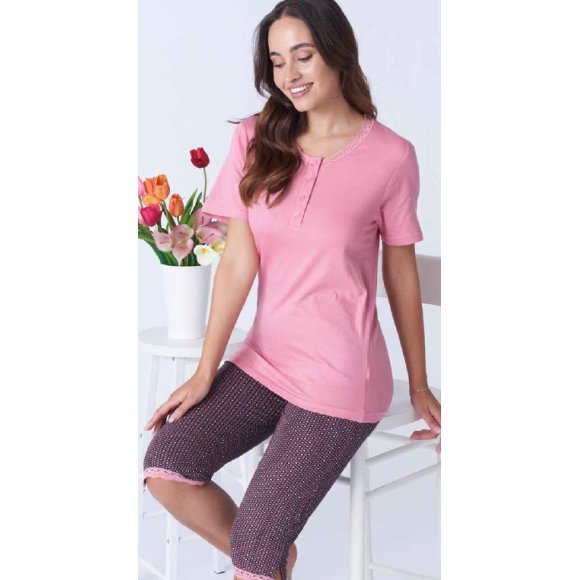 KAREL PIU' PIGIAMA CORTO DONNA IN COTONE ART.SB0417PCP - COLORI ASSORTITI 