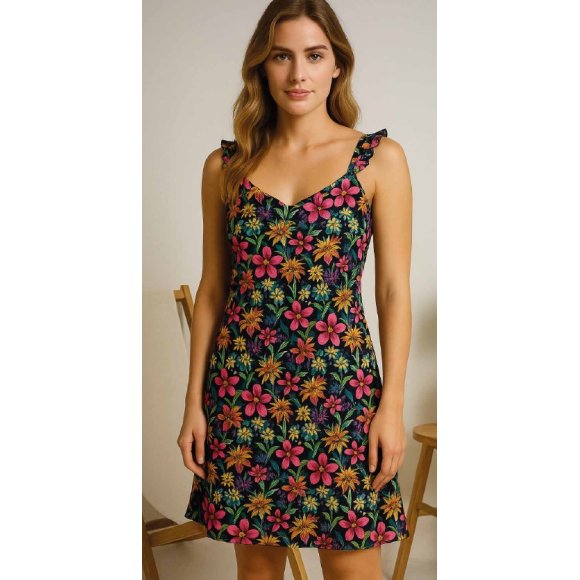 KAREL PIU' CAMICIA DA NOTTE DONNA  A GIROMANICA  ART. SB0500CB