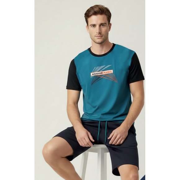 KAREL PIU' COMPLETO UOMO MANICA CORTA COTONE ART.KB0559 - COLORI ASSORTITI 