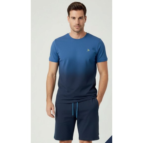 KAREL PIU' COMPLETO UOMO MANICA CORTA COTONE ART.KB0562 - BLU 