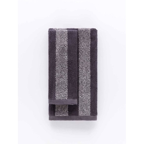 RIVIERA SET ASCIUGAMANI 1+1 STRIPY - GRIGIO 