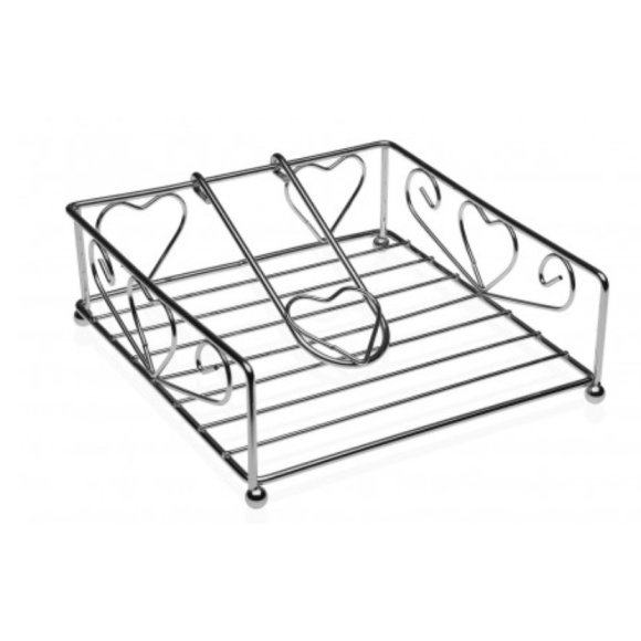 VERSA PORTATOVAGLIOLI IN METALLO CUORE ART.10035435 - 18,5x6x18.5 CM 