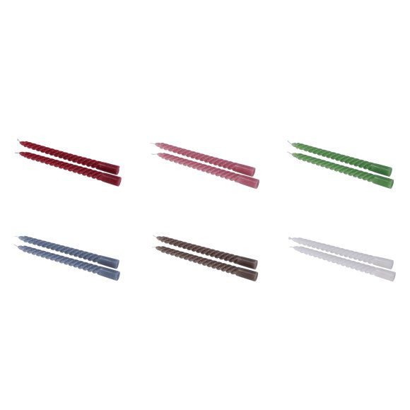SET 2 CANDELE SPIRALE - COLORI ASSORTITI