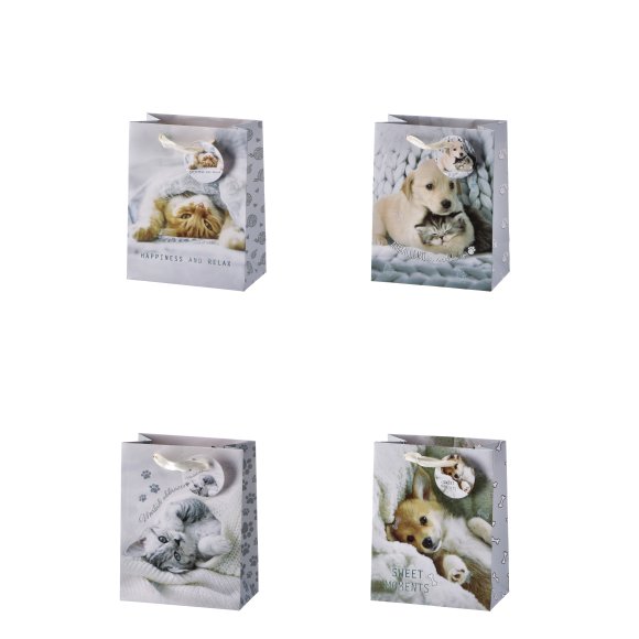 BORSA IN CARTA DECORO CUCCIOLI - DECORI ASSORTITI