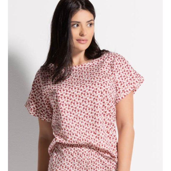 LOVE AND BRAPIGIAMA DONNA CORTO ART.103499 - LAMPONE/MARE 