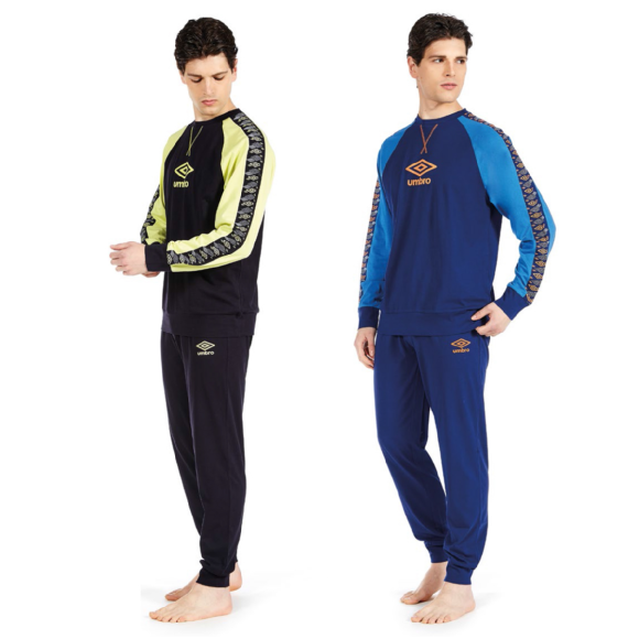 UMBRO - PIGIAMA LUNGO UOMO GIROCOLLO COD.10451 - COLORI ASSORTITI 