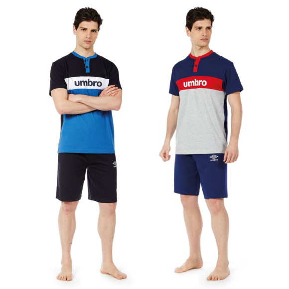UMBRO - PIGIAMA UOMO MEZZA MANICA SERAFINO COD.10452 - COLORI ASSORTITI