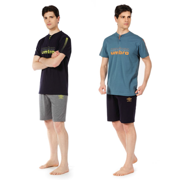 UMBRO - PIGIAMA UOMO MEZZA MANICA SERAFINO COD.10453 - COLORI ASSORTITI