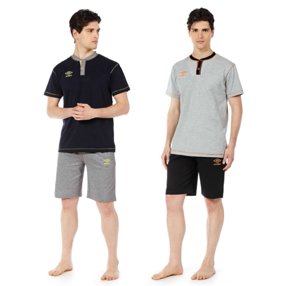 UMBRO - PIGIAMA UOMO MEZZA MANICA SERAFINO COD.10477 - COLORI ASSORTITI