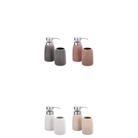 SET 2 PEZZI DA BAGNO IN CERAMICA - COLORI ASSORTITI