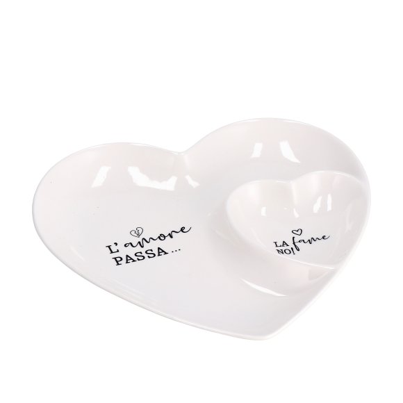 PIATTO CERAMICA FORMA DI CUORE