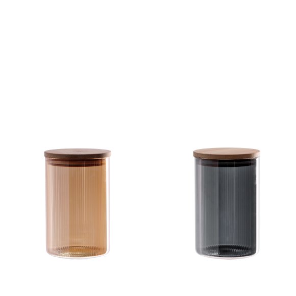 BARATTOLO IN VETRO BOROSILICATO E COPERCHIO IN BAMBOO
