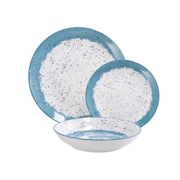 SERVIZIO 18 PIATTI IN CERAMICA - BLU