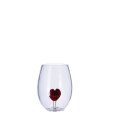BICCHIERE VETRO + CUORE 3D - COLORI ASSORTITI