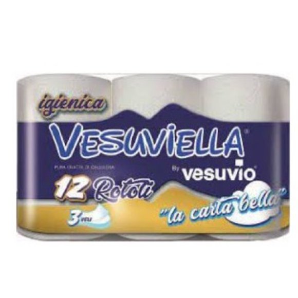 VESUVIELLA CARTE IGIENICA 3 VELI - 12 ROTOLI 