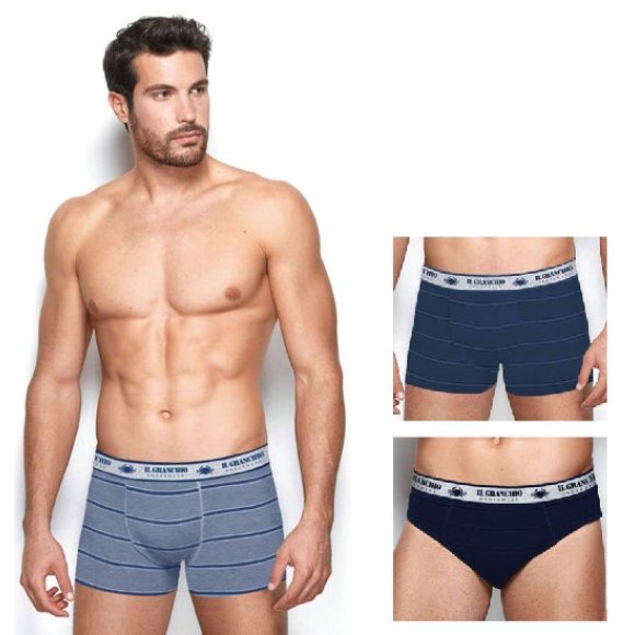 GRANCHIO - 3 PEZZI BOXER UOMO COD. GB1242 - COLORI ASSORTITI