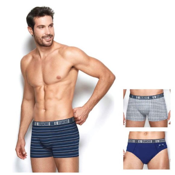 GRANCHIO - 3 PEZZI BOXER UOMO COD. GB1249 - COLORI ASSORTITI