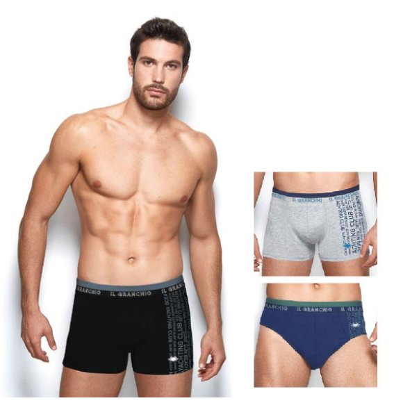 GRANCHIO - 3 PEZZI BOXER UOMO COD. GB1253 - COLORI ASSORTITI