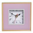OROLOGIO DA TAVOLO IN VETRO E LEGNO - ROSA E ORO