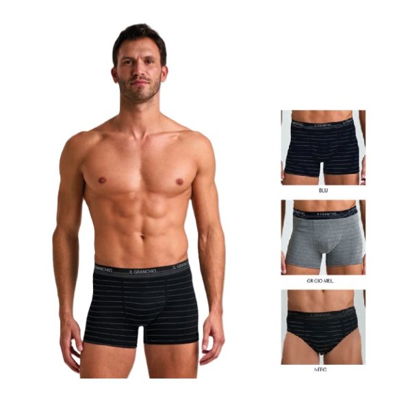 GRANCHIO - 3 PEZZI BOXER UOMO COD. GB1269 - COLORI ASSORTITI