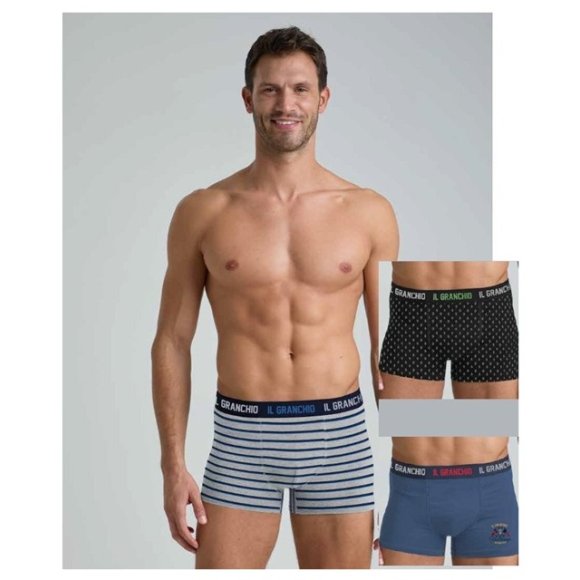 GRANCHIO 3 PEZZI BOXER UOMO COD. GB1288