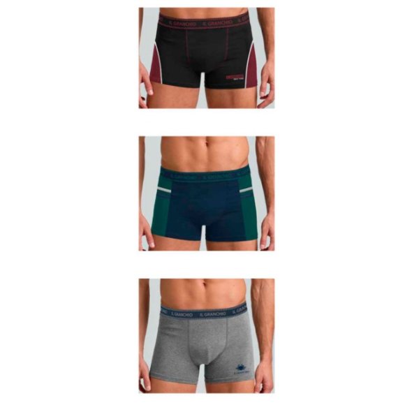 GRANCHIO BOXER UOMO ART.GB1329 3 PEZZI - COLORI ASSORTITI 