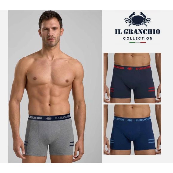 GRANCHIO BOXER UOMO ART.GB1334 3 PEZZI - COLORI ASSORTITI 