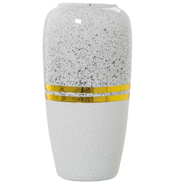 CAMACHO VASO IN CERAMICA 15x30 CM - ARGENTATO/BIANCO CAMACHO VASO IN CERAMICA 15x30 CM - ARGENTATO/BIANCO
