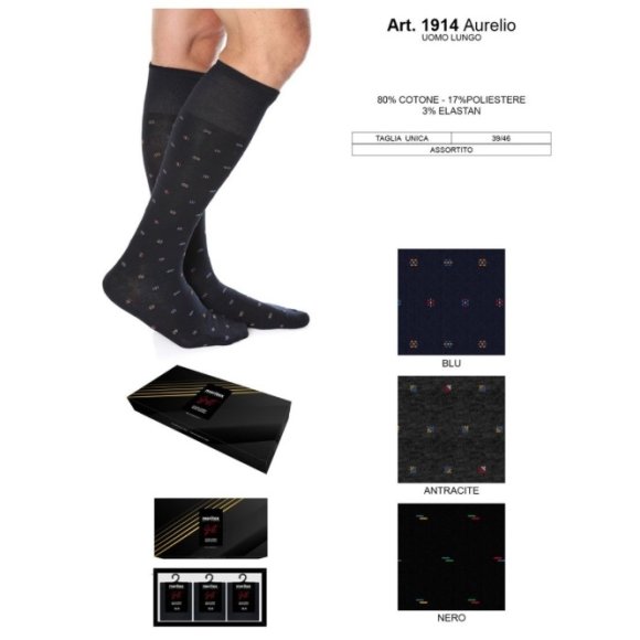 MERITEX CALZINO UOMO ART.1914 LUNGO 3 PEZZI 