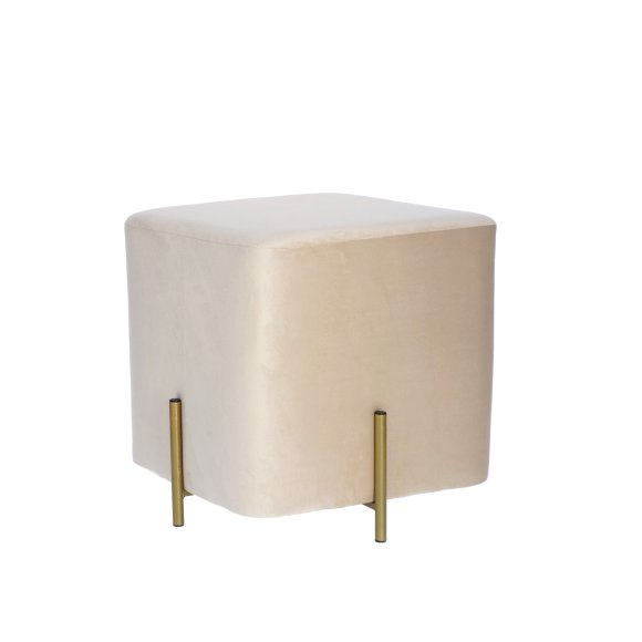 POUF IN VELLUTO "ALIN" - BEIGE