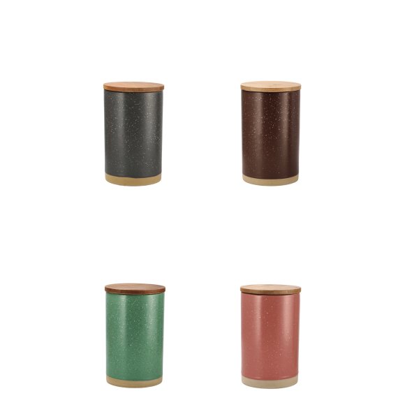 BARATTOLO CERAMICA + COPERCHIO BAMBOO "KARISA"