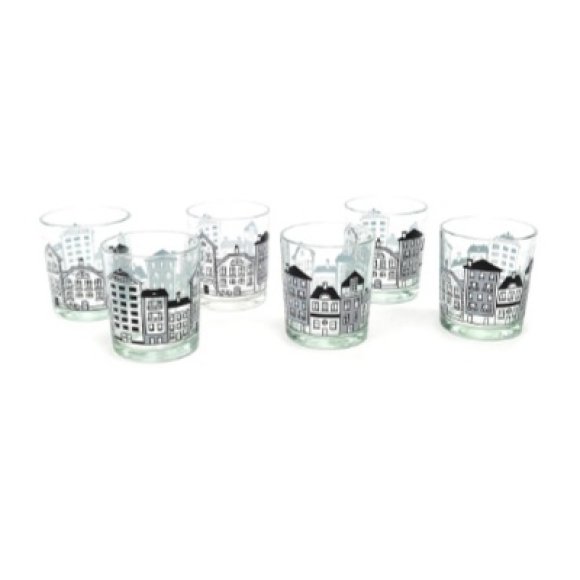 SET 6 BICCHIERI CON DECORO 