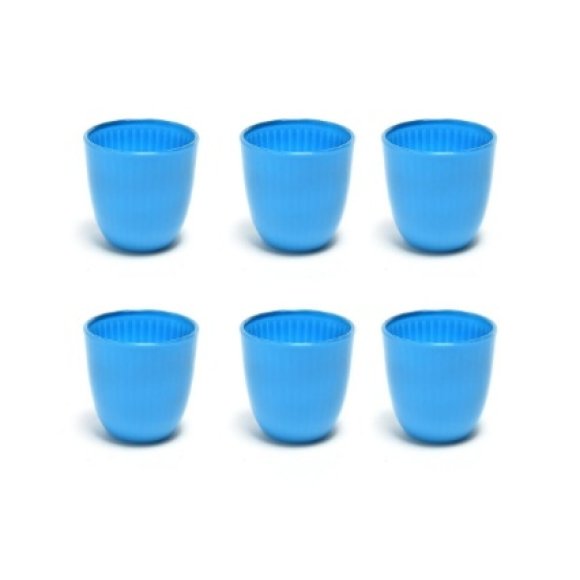SET 6 BICCHIERI VETRO RIGATO - BLU