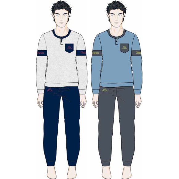 KAPPA - PIGIAMA UOMO CALIBRATO COTONE COD.KMS24002 - COLORI ASSORTITI