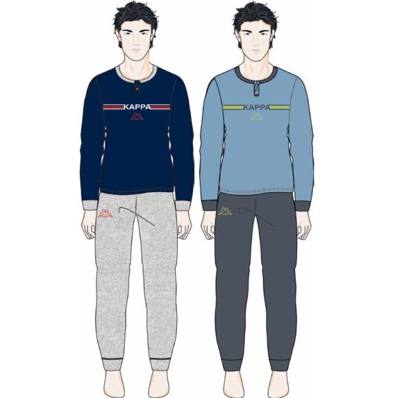 KAPPA - PIGIAMA UOMO CALIBRATO COTONE COD.KMS24010 - COLORI ASSORTITI