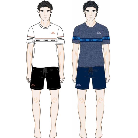 KAPPA - PIGIAMA UOMO MANICA CORTA COD. KMS24031 - COLORI ASSORTITI