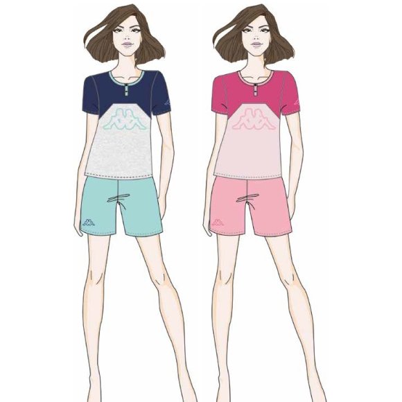 KAPPA - PIGIAMA DONNA GIRO MANICA COD. KWS24125 - COLORI ASSORTITI