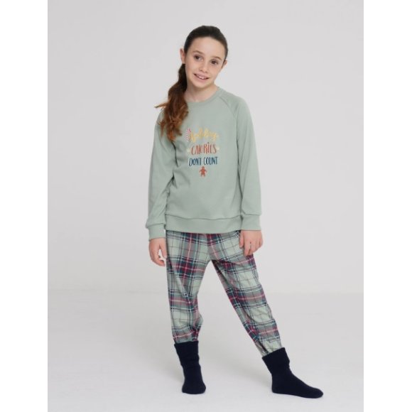 NOIDINOTTE - PIGIAMA BAMBINO/A COD.FE2454PS402 - VERDE