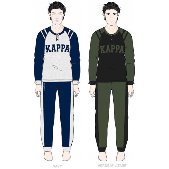 KAPPA - PIGIAMA INTERLOCK UOMO COD. KMW24602 - COLORI ASSORTITI