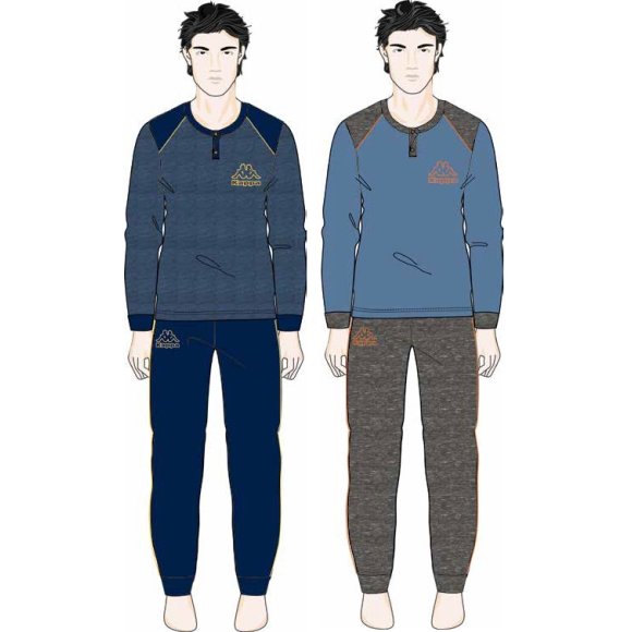 KAPPA - PIGIAMA UOMO COTONE GARZATO COD.KMW24620 - COLORI ASSORTITI