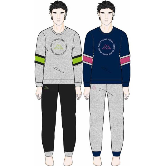 KAPPA - PIGIAMA UOMO COTONE GARZATO COD.KMW24623 - COLORI ASSORTITI