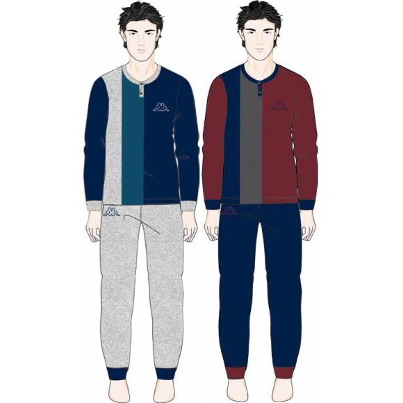 KAPPA - PIGIAMA UOMO COTONE GARZATO COD.KMW24625 - COLORI ASSORTITI
