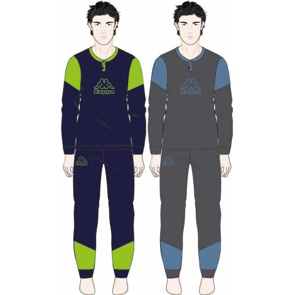 KAPPA - PIGIAMA UOMO COTONE GARZATO COD.KMW24627 - COLORI ASSORTITI