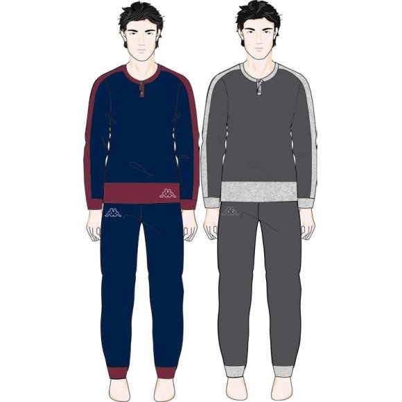 KAPPA - PIGIAMA UOMO COTONE GARZATO COD.KMW24628 - COLORI ASSORTITI