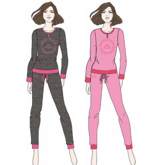 KAPPA - PIGIAMA DONNA COTONE GARZATO COD.KWW24727 - COLORI ASSORTITI
